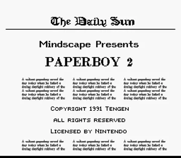 Paperboy 2 (Europe) screen shot title